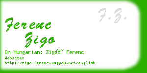ferenc zigo business card